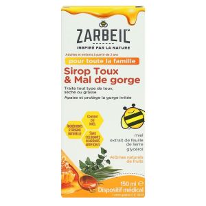 Zarbeil - Sirop Toux et mal de gorge - 150mL