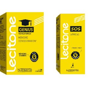 Lecitone - Pack exams SOS stress + Genius mémoire concentration - 15 ml + 30 comprimés