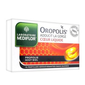 Mediflor Oropolis - Pastilles pour la gorge coeur liquide - 16 pastilles