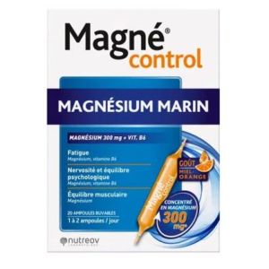 Nutreov - Magné Control magnésium marin - 20 ampoules buvables