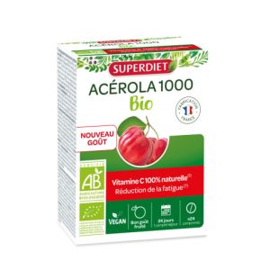 Superdiet - Acerola 500 Bio - 24 comprimés à croquer