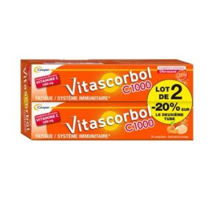Cooper - Vitascorbol c1000 lot de 2 - 2x20 comprimés