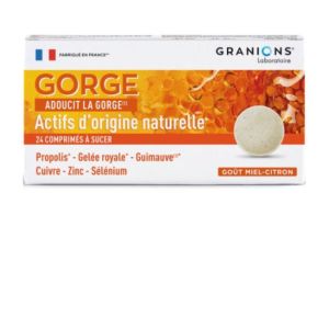 Granions - Gorge goût miel-citron - 24 comprimés