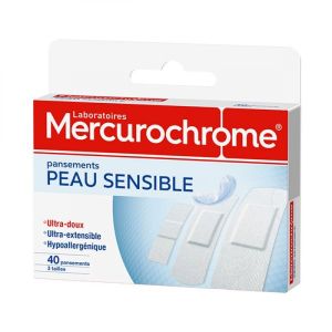 Mercurochrome - Pansements Peau sensible - 40 pansements
