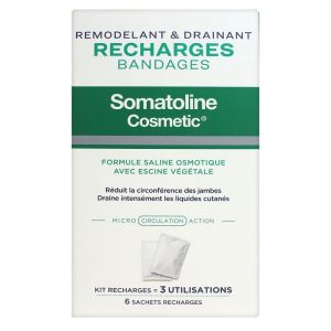 Somatoline - Recharges bandages remodelantes et drainantes - lot de 3