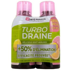 Forté pharma - Turbo draine goût agrumes - lot de 2x500 mL