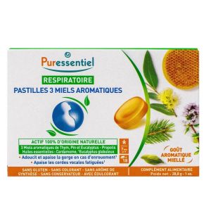 Puressentiel - Respiratoire Pastilles 3 miels aromatiques - 18 pastilles