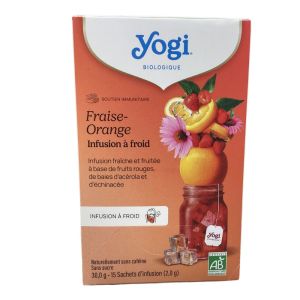 Yogi Tea -Infusions à Froid Fraise Orange - 15 sachets