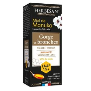 Herbesan - Sirop Gorge et Bronche Miel - 100Ml