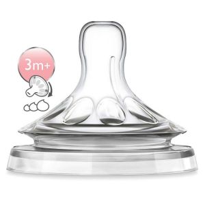 Avent - Tétine Natural débit variable 3 mois et + 3 trous - 2 tétines