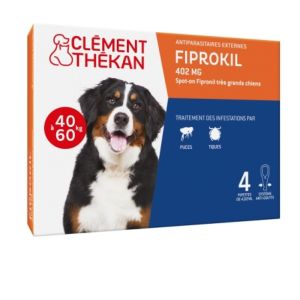 Clément Thékan - Fiprokil 402 mg Très Grands Chiens 4 Pipettes