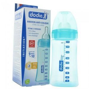 Dodie - Biberon initiation+ Débit 2 anti-colique 0-6 mois - 270ml