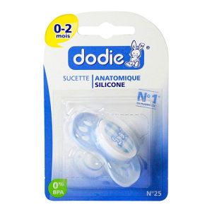 Dodie - Sucette anatomique symétrique silicone Lapin 0-2 mois