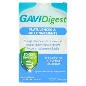 GAVIDigest - Flatulences et ballonnements - 15 gélules