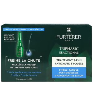 René Furterer - Triphasic Reactional Traitement 2en1 Antichute & Pousse - 12 Ampoules