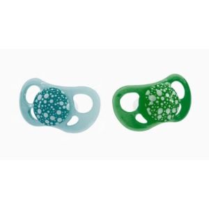 Twistshake - Sucettes orthodontiques 0-6mois Bleu et vert - x2