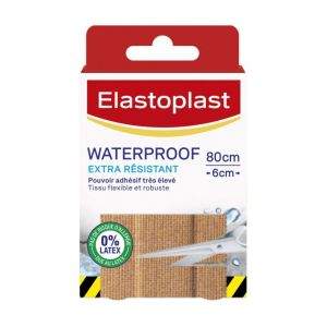 Elastoplast - Pansement waterproof résistant -  8 Bandes de 10X6Cm