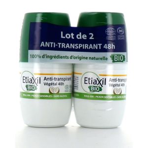Etiaxil - Anti-transpirant végétal certifié Bio 48h coco  - lot de 2 x 50ml