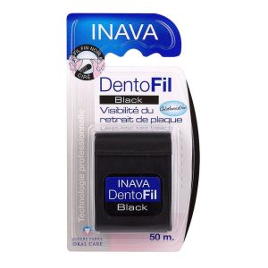 Inava - DentoFil Black Fil fin noir ciré - 50 m