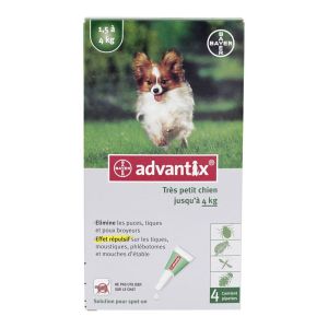 Bayer - Advantix très petit chien 1,5 à 4 kg - 4 pipettes