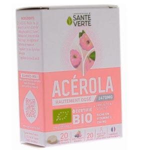 Santé Verte - Acérola 1470mg - 20 comprimés à croquer