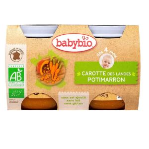 Babybio - Carotte des Landes Potimarron - dès 4 mois - 2x130g