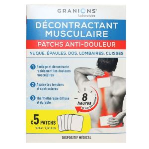 Granions - Décontractant musculaire patchs anti douleur - 5 patchs