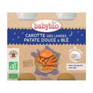 Babybio - Carotte des Landes, Patate douce, Blé - dès 6 mois - 2x200g