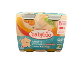 Babybio - Carotte, Potimarron Truite de Bretagne dès 8 mois - 2x200g
