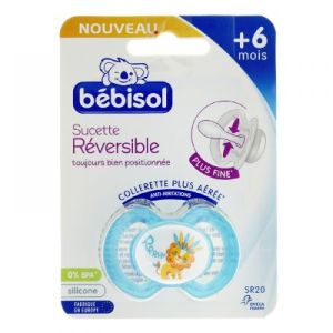 Bébisol - Sucette réversible silicone 6mois+ - Lion