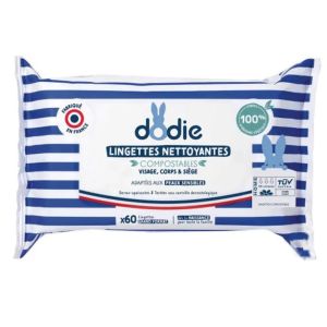 Dodie - Lingettes nettoyantes - 60 lingettes