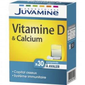 Juvamine - Vitamine D & Calcium - 30 comprimés
