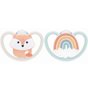 NUK - Space Sucettes Renard 0-6mois - 2 sucettes