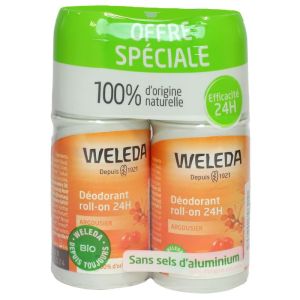 Weleda - Déodorant roll-on 24h Argousier lot de 2 - 2x50ml