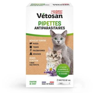 Clement-Thekan - Vétosan Pipettes antiparasitaires - 2x1mL
