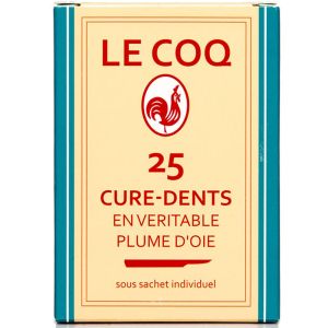 Le Coq - Cures-dents en véritable plume d'oie - 25 bâtonnets