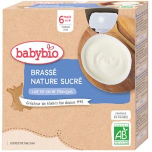 Babybio - Brassé nature sucré - dès 6 mois - 4x85g