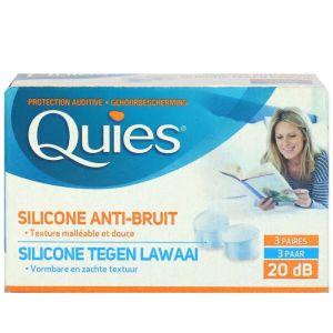 Quies - Protection auditive Silicone Anti-Bruit - 3 paires