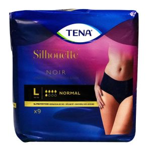Tena - Silhouette noir normal taille L - 9 culottes