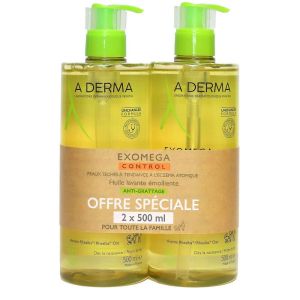 Aderma - Exomega control huile lavante émolliente - 2x500ml