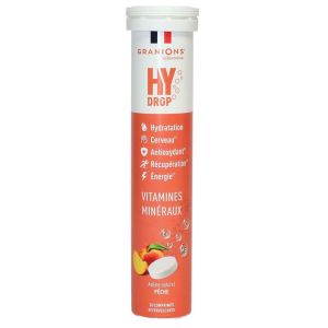 Granions - HY DROP Arôme naturel pêche - 20 comprimés effervescents
