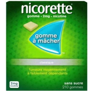 Jonhson et Jonhson - Nicorette gomme à macher classique 2mg - 210 gommes