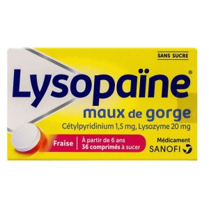 Lysopaïne - Maux de gorge citron gingembre sans sucre - 36 comprimés