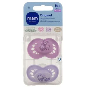 Mam - Sucettes Original 6mois+ biche et oiseau rose - 2 sucettes