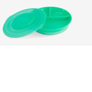TWISTSHAKE - Assiette enfant compartiments 6 m+ vert pastel