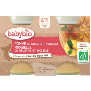 Babybio - Mirabelle de Lorraine Pomme - dès 4 mois - 2x130g