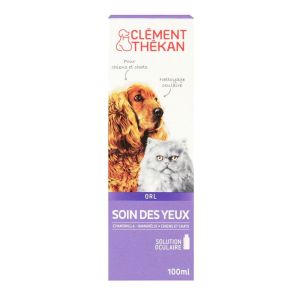 Clément-Thékan - Oculaire Soin des yeux solution nettoyante chiens chats 100ml