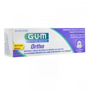 GUM - Gel dentifrice fluoré Ortho menthe verte - 75 ml