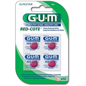 GUM - Révélateurs de plaque RED-COTE - 12 comprimés