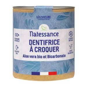 Natessance - Dentifrice à croquer aloe vera bio et bicarbonate - 80 comprimés